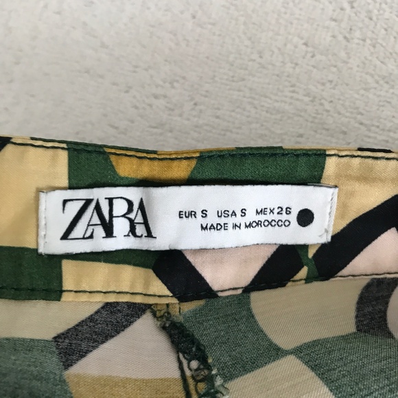 ZARA PALOZZO ALL OVER PRINT SATIN BOOTCUT GEO PANT SMALL - Picture 3 of 10
